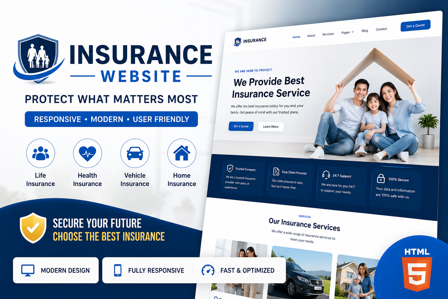 Insurance Website – Modern Responsive Static Website